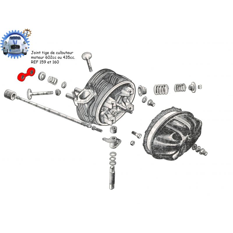 Joint Tige De Culbuteur Pour Cv M Hari Dyane Moteur Cc Plat Avec