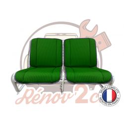 Sièges complets 2CV AZ Bayadère vert avant gauche et droite