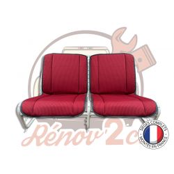 Sièges complets 2CV AZ Bayadère rouge avant gauche et droite