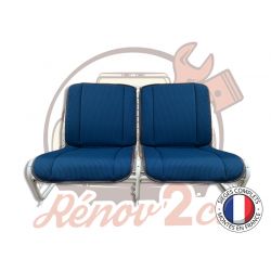 Sièges complets 2CV AZ Bayadère bleu avant gauche et droite