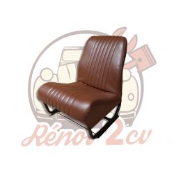 Sièges complets 2CV Skai marron lisse sièges banquette Asymétrique