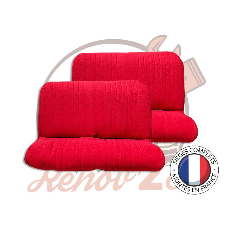 Banquettes complètes 2CV Rouge batonnet 2 banquettes