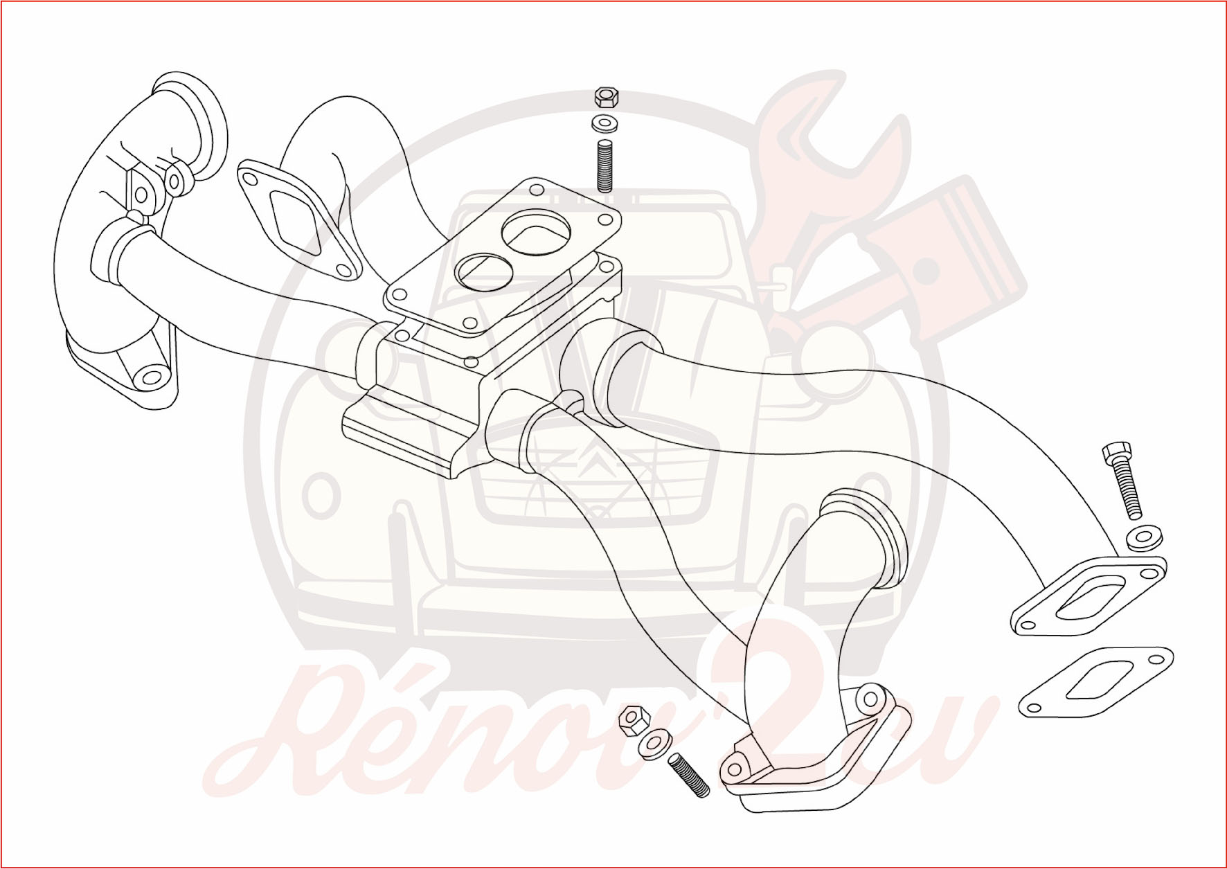 Commande d'accélérateur carburateur double corps 2CV - Méhari